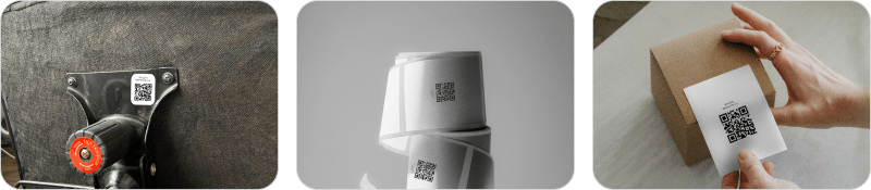 Stickers with QR codes for inventory management