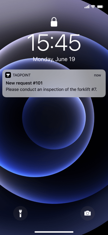Push-notification for inspection